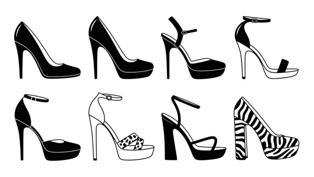 Assorted stylish women's high heels