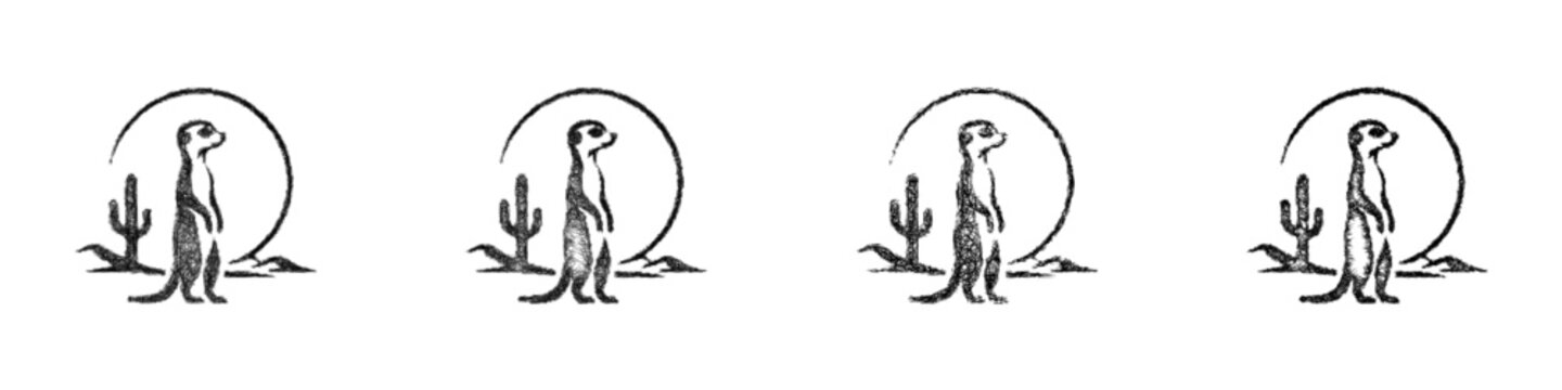 Sketch meerkat logo design set