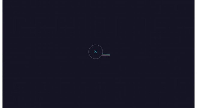 Minimalist digital loading spinner animation on dark grid animation