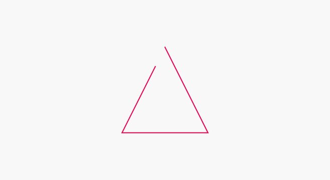 Minimalist geometric line animation loop featuring triangle and animation