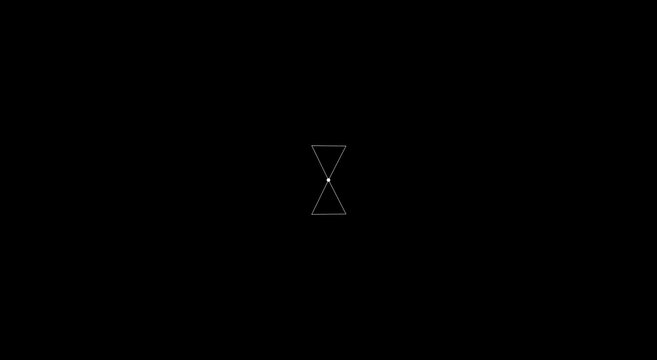 Minimalist geometric triangle rotation animation on black animation