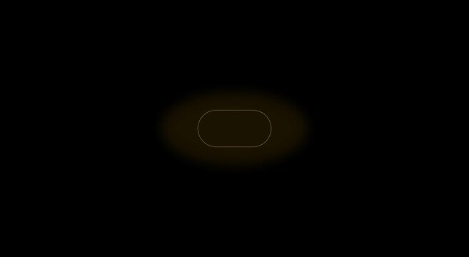 Minimalist golden glowing rounded rectangle shape abstract animation