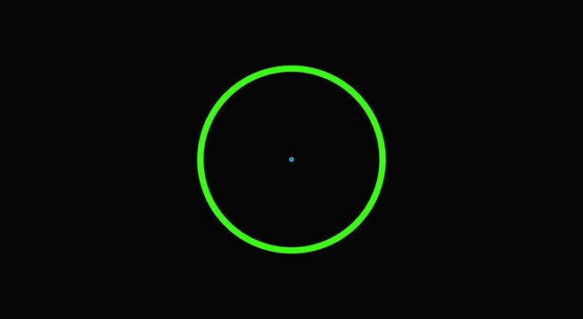 Minimalist green circle pulse animation hud for digital interface animation