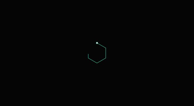 Minimalist hexagon loading spinner animation with glowing animation