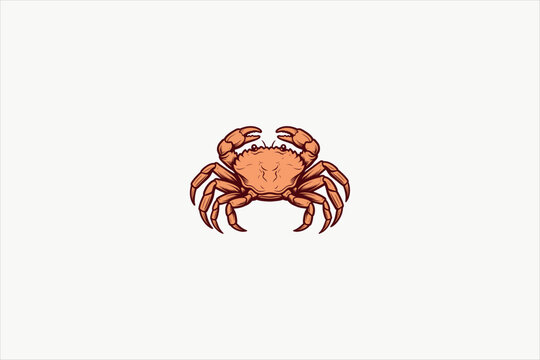 Detailed crab illustration in flat vector style, perfect for seafood, marine life, ocean, zodiac, aquatic animal, and coastal design themes. Vector illustration.