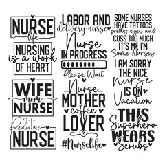 Fototapeta premium Nurse Svg Bundle