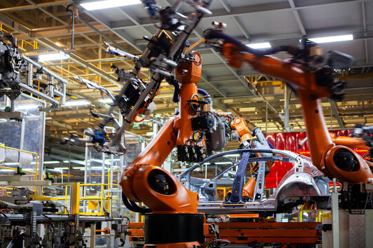 Automated production lines in automobile factories