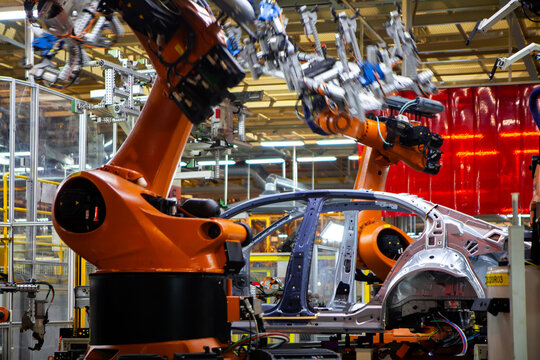 Automated production lines in automobile factories