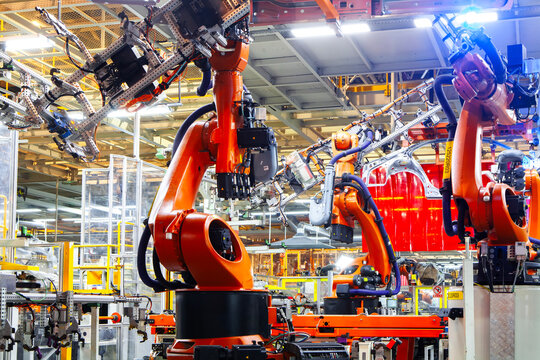 Automated production lines in automobile factories