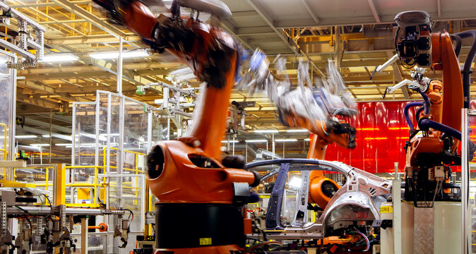Automated production lines in automobile factories