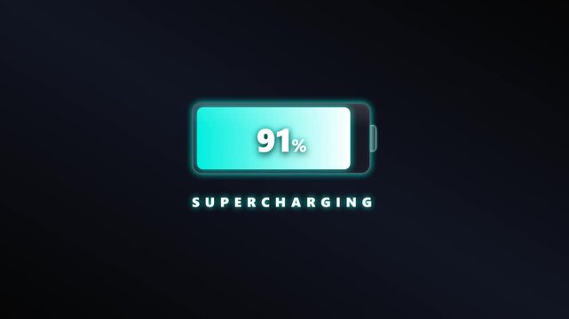Battery Charging Progress Bar Animation Showing Energy Level Increase From Low To Full Charge