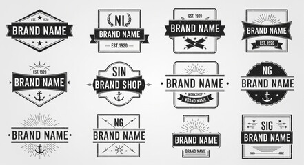 Obraz premium Collection of Vintage Retro Logo Badges and Emblems.