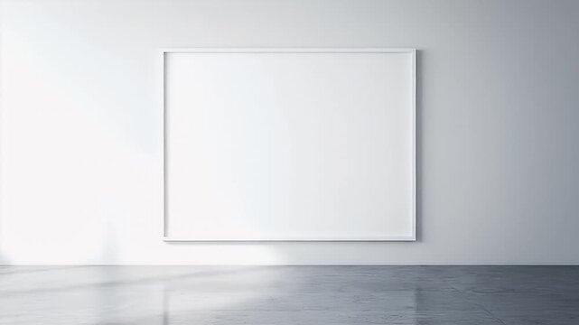 Blank white canvas on wall art.