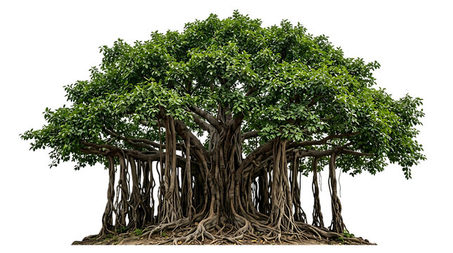 Banyan tree with green leaves