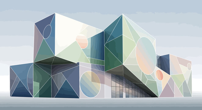 Modern geometric building architecture design.