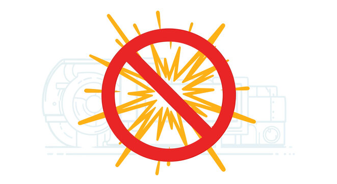 No Sun Prohibition Warning Sign Symbol.