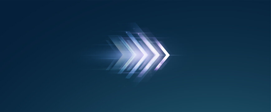 Vector speed arrows, glowing lines indicating the direction of movement. Dynamic light effect with blurring during fast movement, vector.