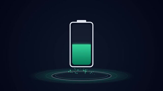 Battery Charging Animation Progress Indicators Showing Wireless Energy Transfer Concept for Technology User Interface Design and Software Development Projects