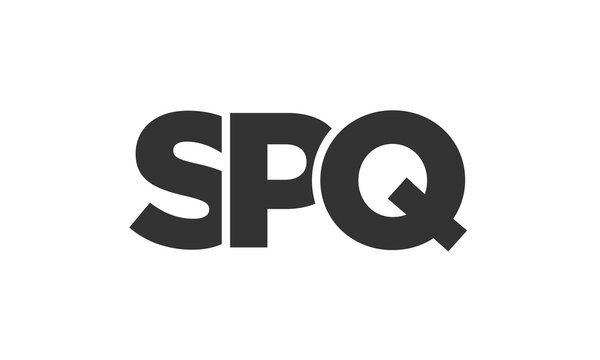 SPQ logo design template with strong and modern bold text. Initial based vector logotype featuring simple and minimal typography. Trendy company identity.