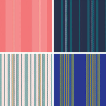 Striped pattern pack tailored for Valentines and Womens Day styling. Coordinated lines patterns fit cards, gift bags, and party decor. Seamless vector repetition aligns perfectly.