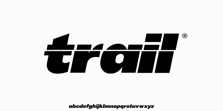 Trail Sport Racing Font, lowercase strong
Bold italic sport font with dynamic racing style, perfect for athletic branding, logos, and speed design.vector illustration