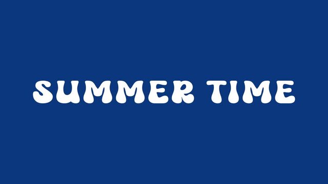 summer time text animation with random zoom in animation and white text