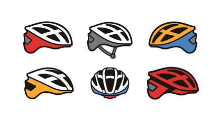Fototapeta premium Cycling Helmet Line art vector simple abstract pattern illustration