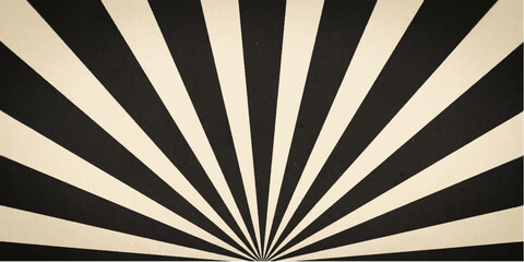Vintage grunge retro background illustration featuring an old paper texture with an antique circus sunburst pattern of dirty art rays and sunbeam lines © ZINGGALALA HOHO