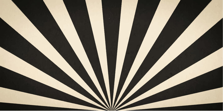 Vintage grunge retro background illustration featuring an old paper texture with an antique circus sunburst pattern of dirty art rays and sunbeam lines