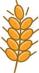 Fototapeta premium Close-up illustration of a ripe wheat stalk with grains, symbolizing harvest and agriculture