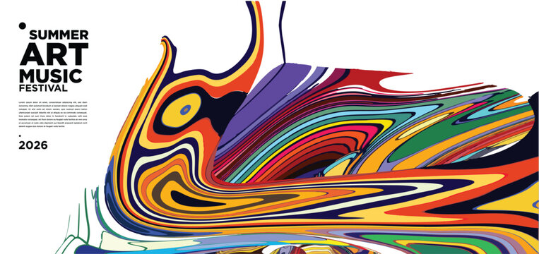 Colorful Abstract Art Design for Summer Music Festival Poster