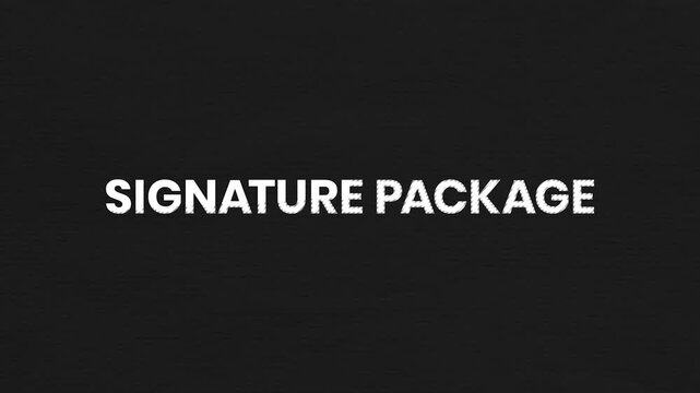 Signature Package Vintage Text Animation 4K Premium Bundle Promo for Luxury Service Marketing and VIP Offer Campaigns