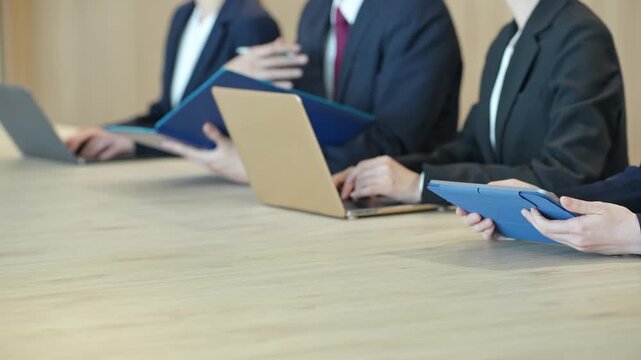 A group of business people having an interview in the office
