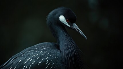 Naklejka premium Close-up portrait of a black crane (2)