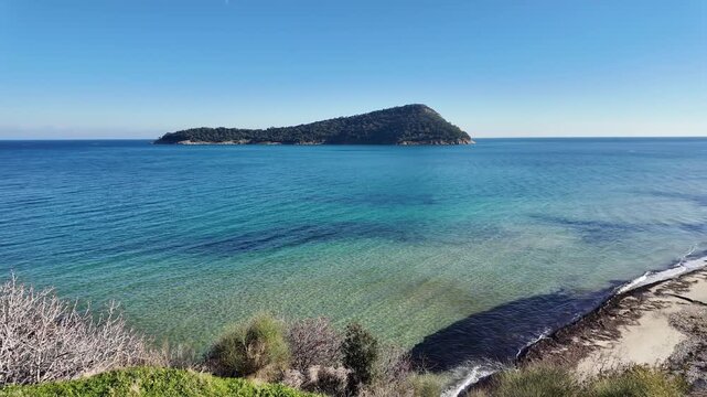 Amazing Landscape of coastline of Thassos island, East Macedonia and Thrace, Greece 