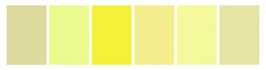 Set of yellow legal pad pages with grid designs © dniprodd