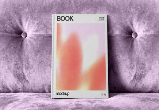 Book Mockup &ndash; on Velvet Couch Branding Stationery Presentation (PSD)