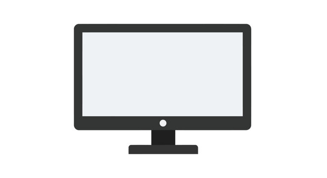 A minimalist flat screen computer monitor with a blank white display.