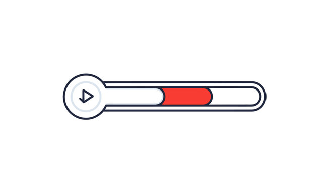 Play button with a red loading bar