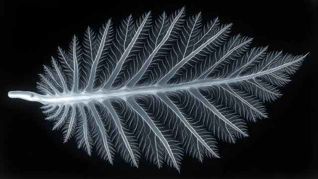 Leaf x-ray skeleton. Ultra realistic leaf print. Artistic leaf imaging. Detailed leaf structure visuals.