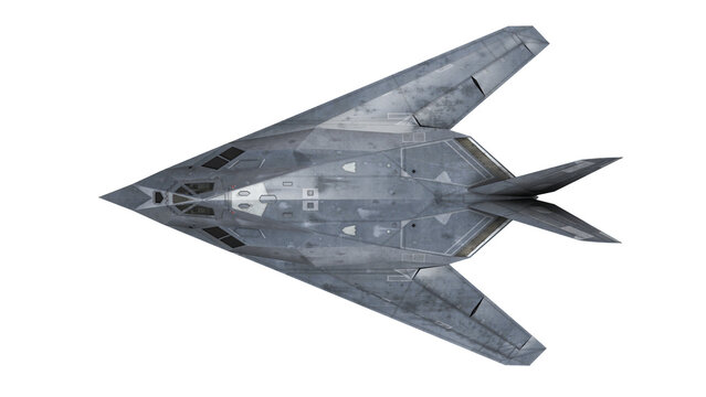 military stealth attack aircraft  isolated on transparent background