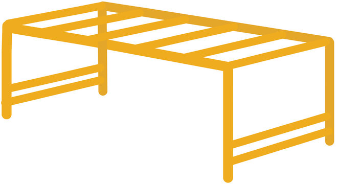 Yellow Monkey Bars Playground Illustration Isolated on White Background