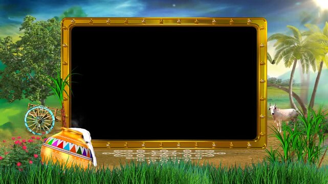 Traditional Pongal Festival Video Frame Template