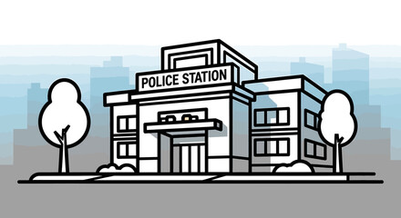 Fototapeta premium Police Station Building Structure Architecture.