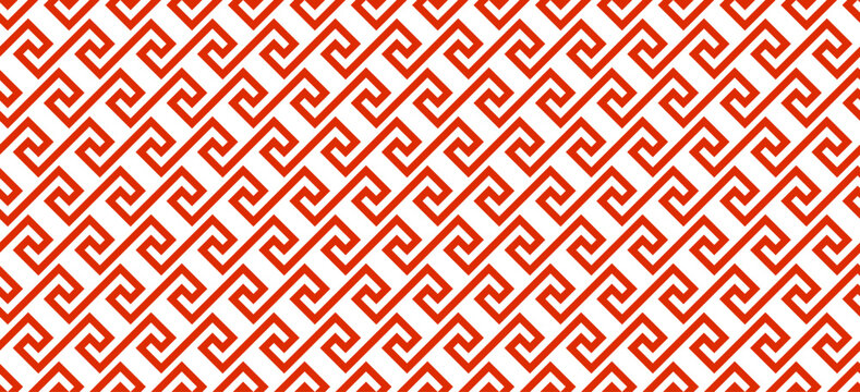 greek seamless pattern. old ancient ornament with key element. Abstract red and white geometric line. Vector background for the fabric cloth, ceramic floor, ornament textile, texture