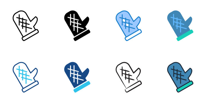 Gloves icons set multiple style collection. Editable stroke 
