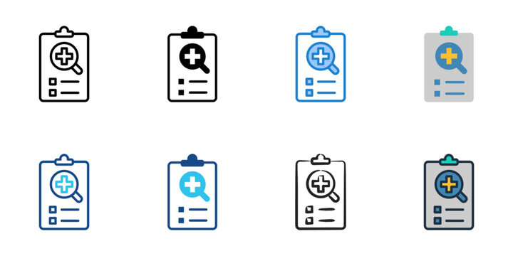 Health inspection icons set multiple style collection. Editable stroke 
