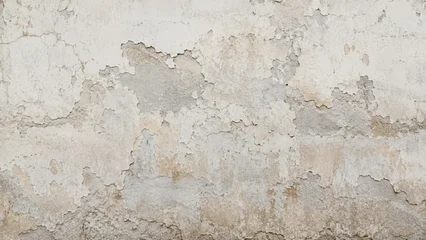Handdoek met foto Verweerde muur Plaster Wall with Peeling Paint and Rustic Textured Surface, aged off-white plaster with cracks and stains, vintage facade concept  © MarisaSp