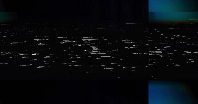 Abstract glitch animation with digital distortion, static noise lines, and red and blue color shifts on a dark screen for a corrupted tech aesthetic.