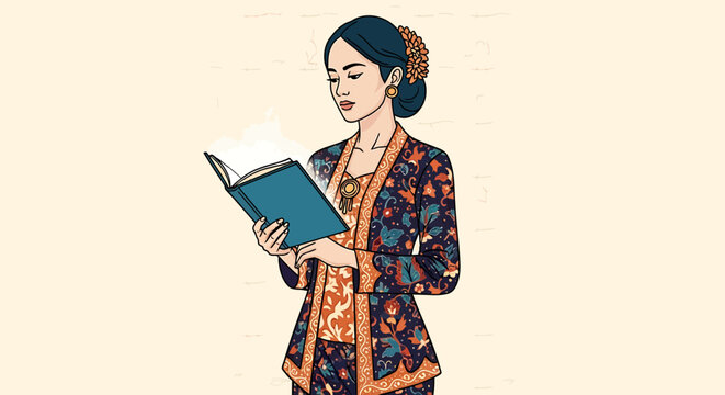 Woman reading a book indoors.